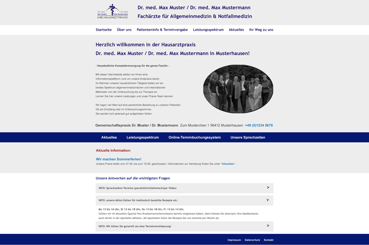 Webseite Hausarztpraxis